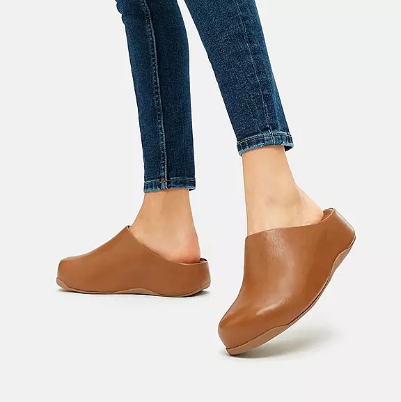 Zoccoli Donna FitFlop SHUV Pelle Marroni Chiaro | 17604120