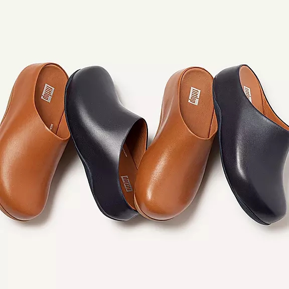 Zoccoli Donna FitFlop SHUV Pelle Marroni Chiaro | 17604120