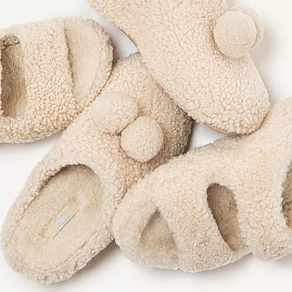 Zoccoli Donna FitFlop SHUV Pom-Pom Shearling Bianche | 96062170