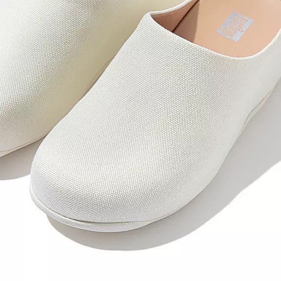 Zoccoli Donna FitFlop SHUV Tela Bianche | 66053096