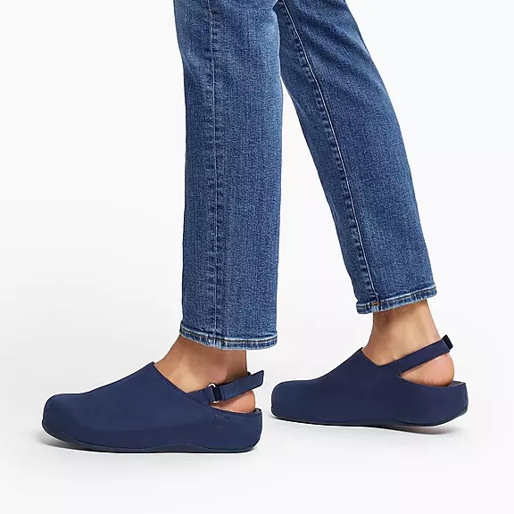 Zoccoli Uomo FitFlop SHUV Nubuck Back-Cinturino Blu Marino | 22382619