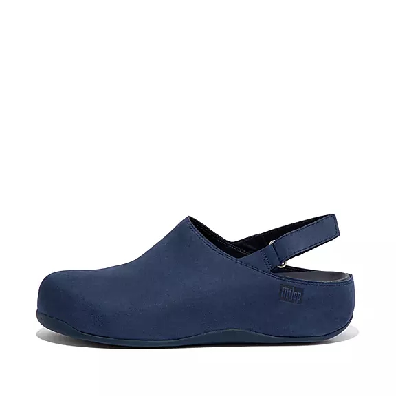 Zoccoli Uomo FitFlop SHUV Nubuck Back-Cinturino Blu Marino | 22382619